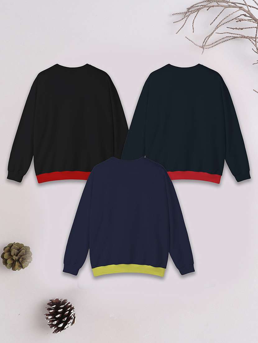 boys pack of 3 printed sweatshirt - 21678201 -  Standard Image - 1