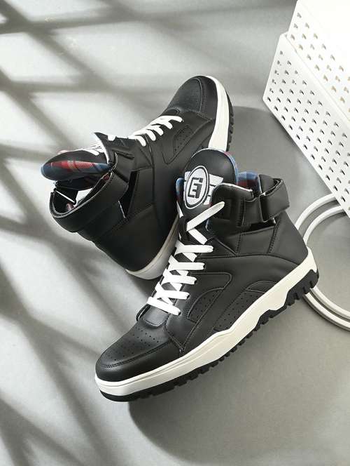 men black lace up sneakers - 21678345 -  Standard Image - 0