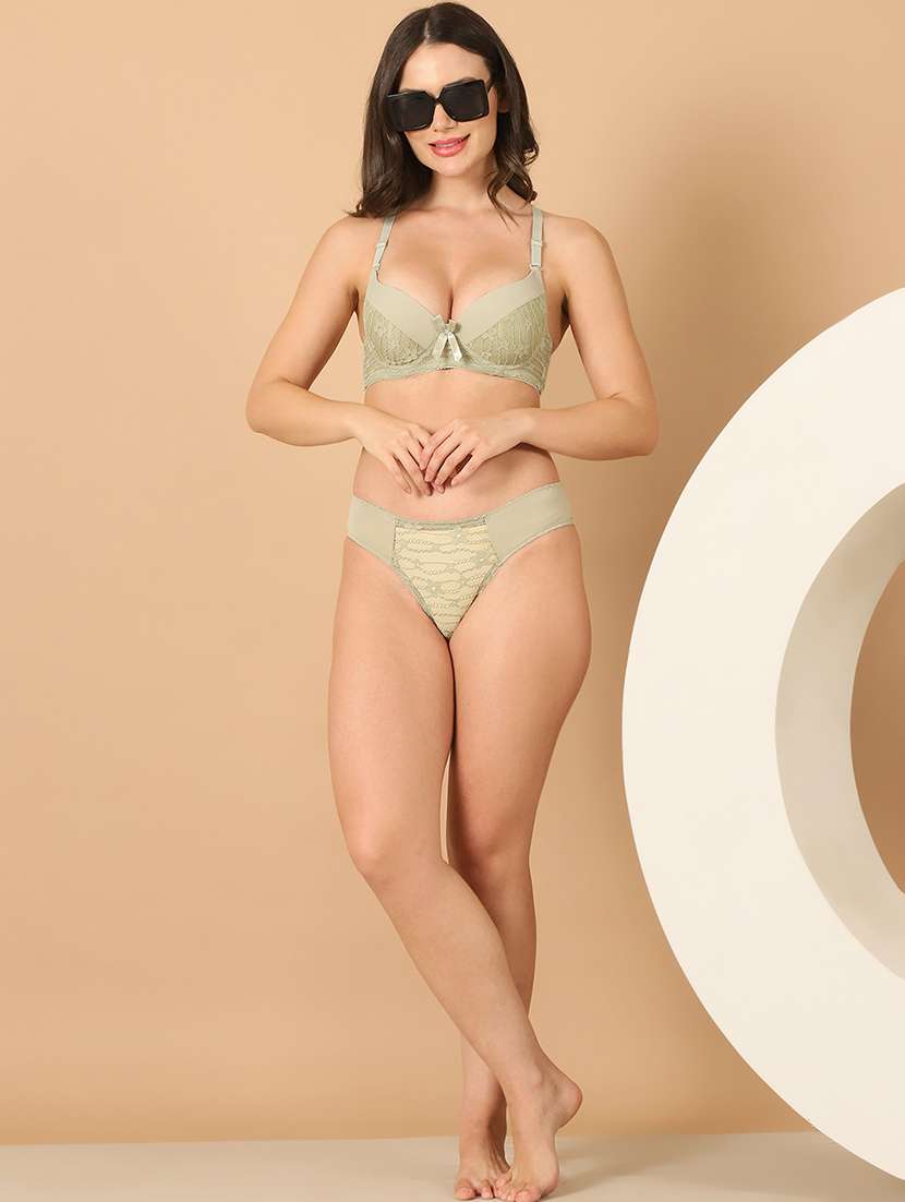 women solid lace detailed mid rise bikini panty - 21678367 - Standard Image - 4