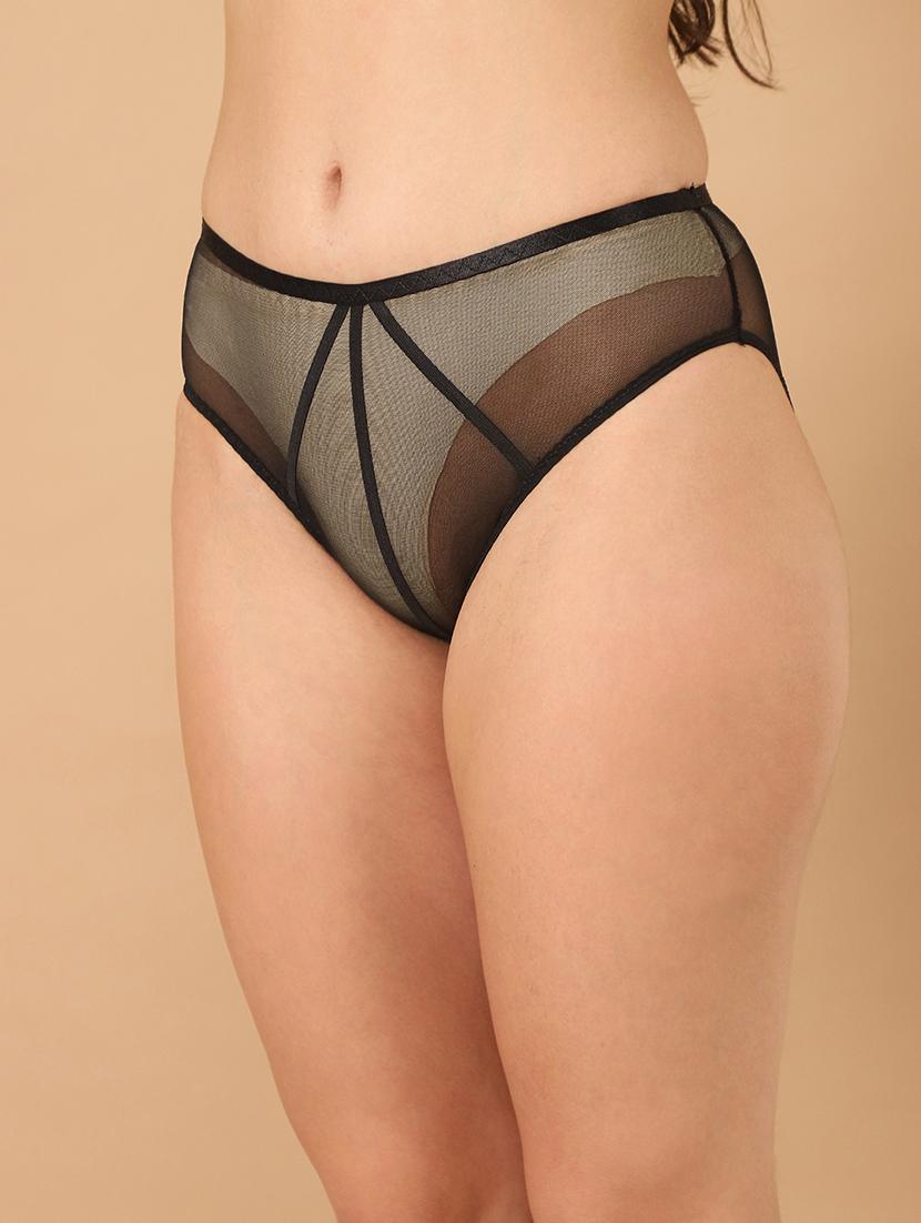 women solid sheer mid rise hipster panty - 21678373 - Standard Image - 1