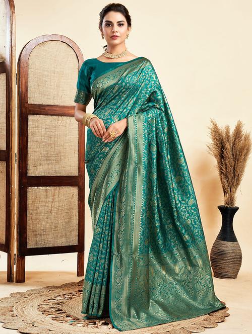 women self design banarasi saree with blouse - 21678594 - Standard Image - 0