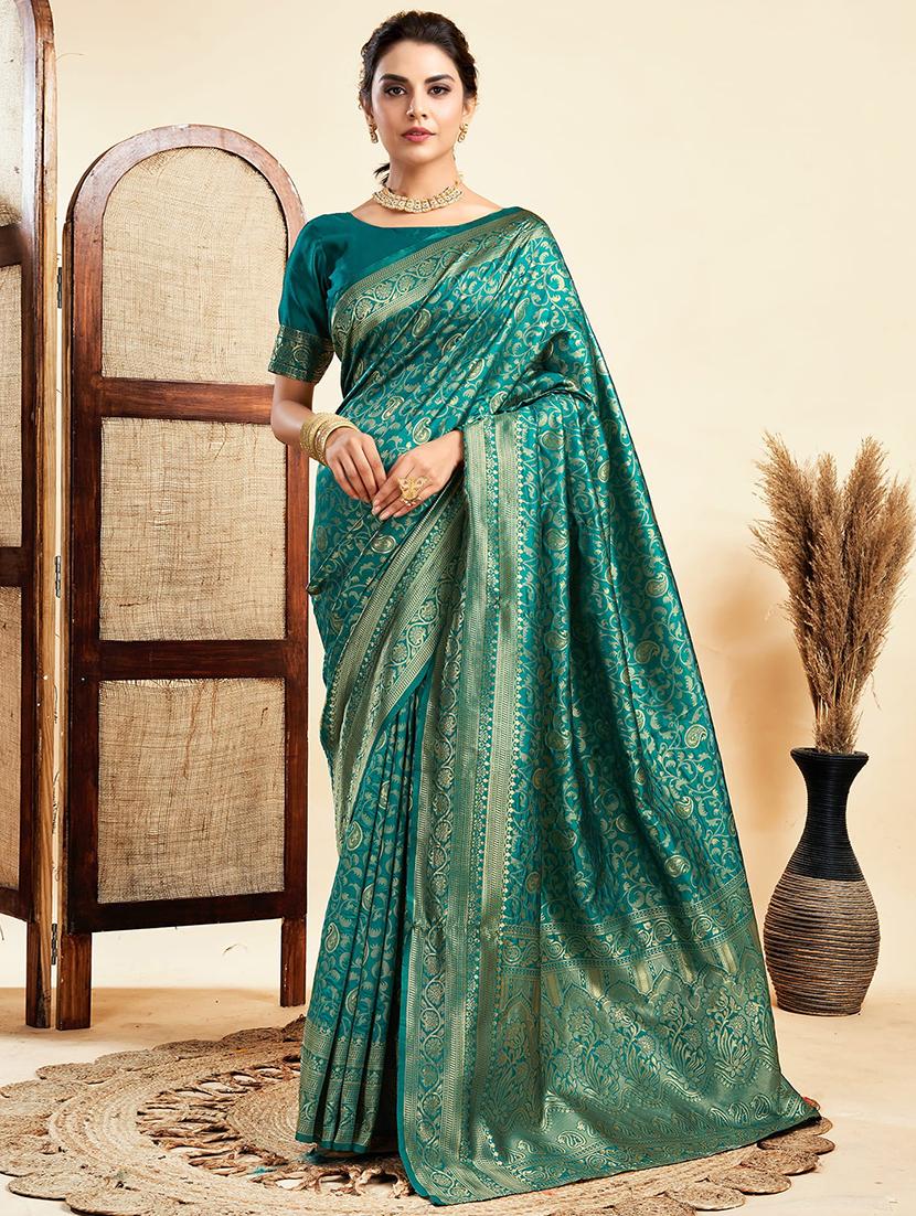 women self design banarasi saree with blouse - 21678594 - Zoom Image - 0