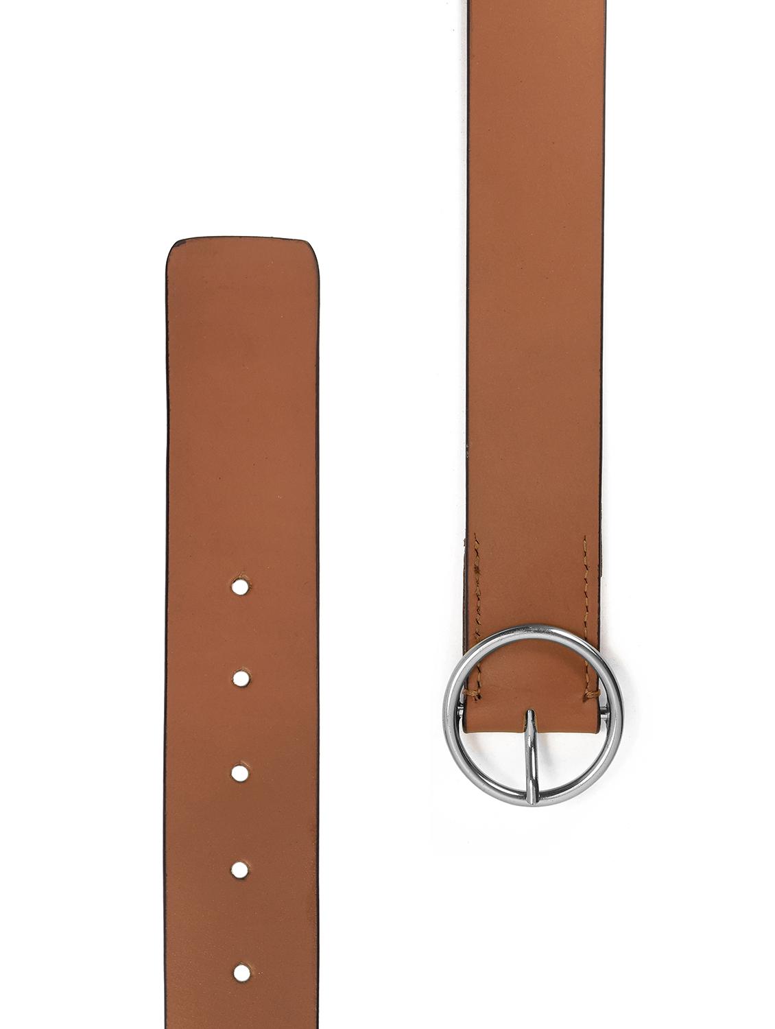 wimen tan solid leather belt - 21678606 - Standard Image - 4