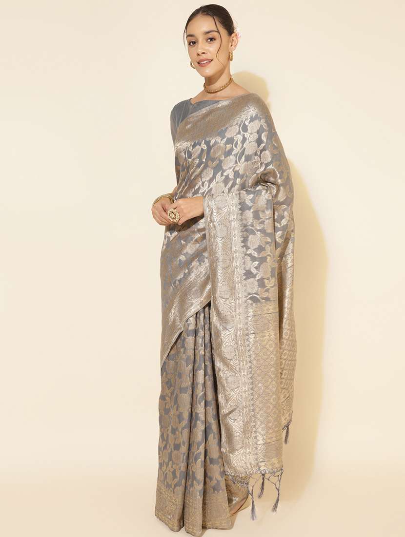 women self design chanderi saree with blouse - 21678621 -  Standard Image - 1