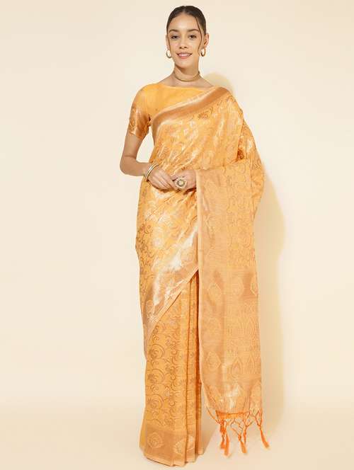 women self design chanderi saree with blouse - 21678623 -  Standard Image - 0