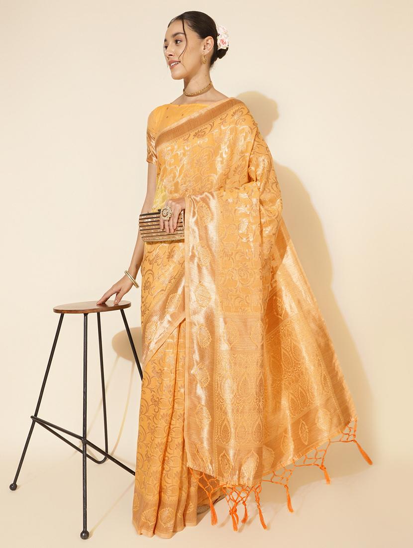 women self design chanderi saree with blouse - 21678623 - Standard Image - 1