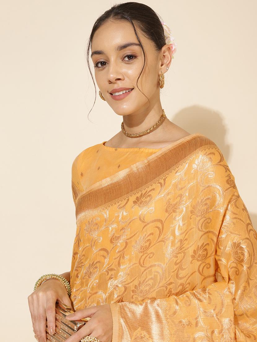 women self design chanderi saree with blouse - 21678623 - Standard Image - 4