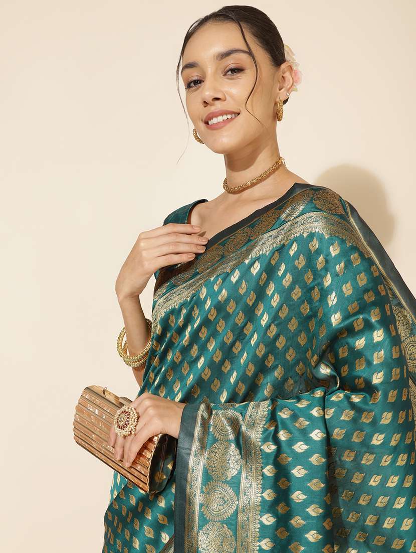 women self design banarasi saree with blouse - 21678634 -  Standard Image - 4