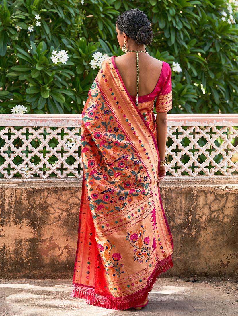women self design paithani saree with blouse - 21678635 - Standard Image - 4