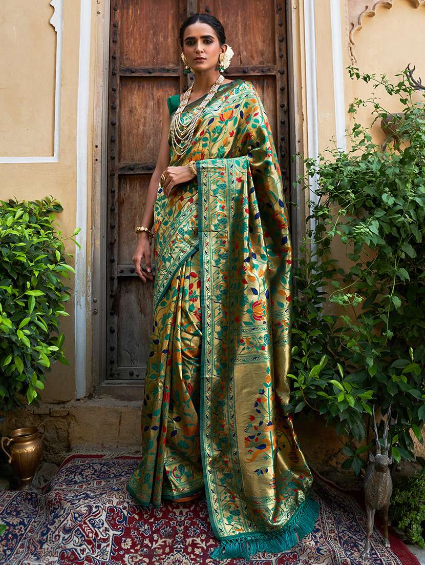 women self design paithani saree with blouse