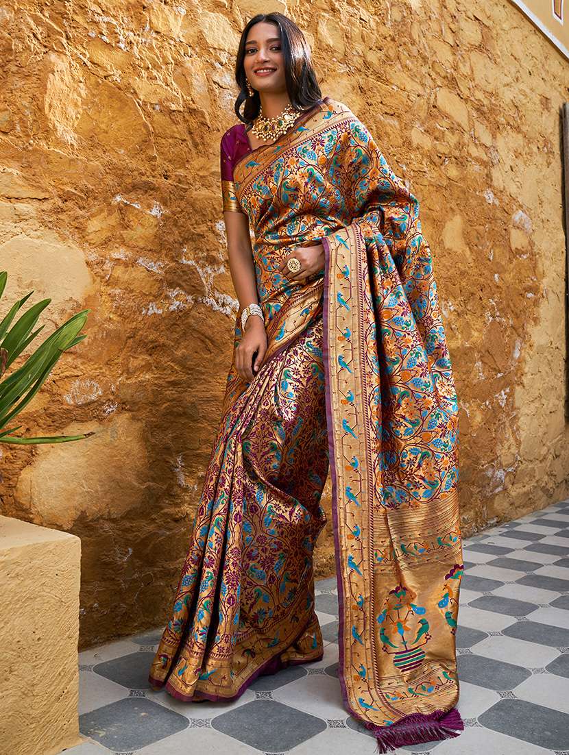 women self design paithani saree with blouse - 21678638 -  Standard Image - 1