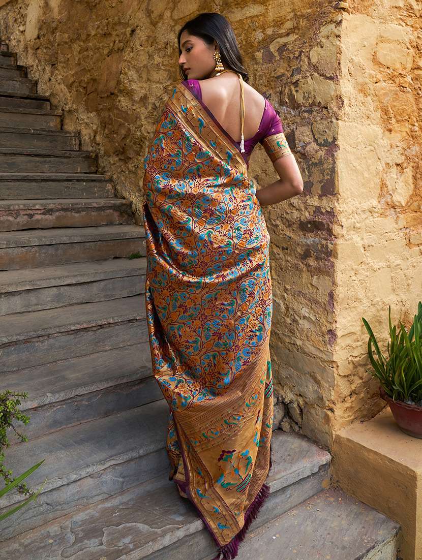 women self design paithani saree with blouse - 21678638 -  Standard Image - 4