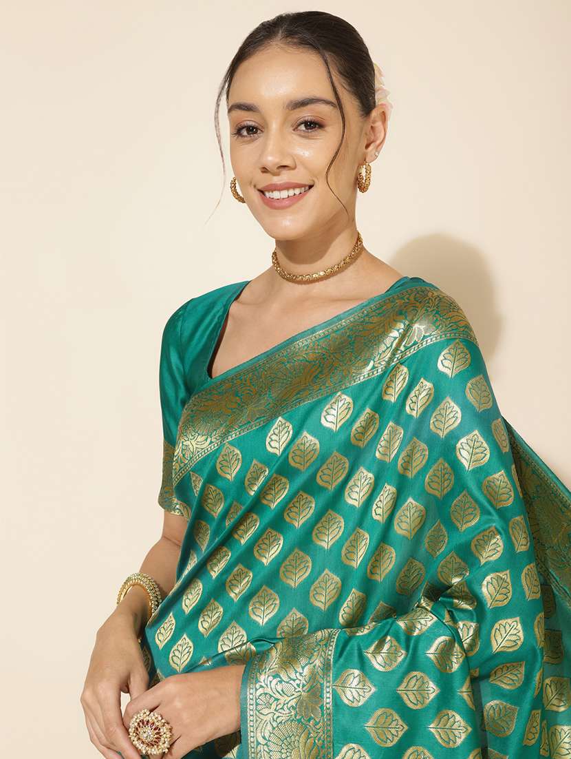 women self design banarasi saree with blouse - 21678657 -  Standard Image - 4