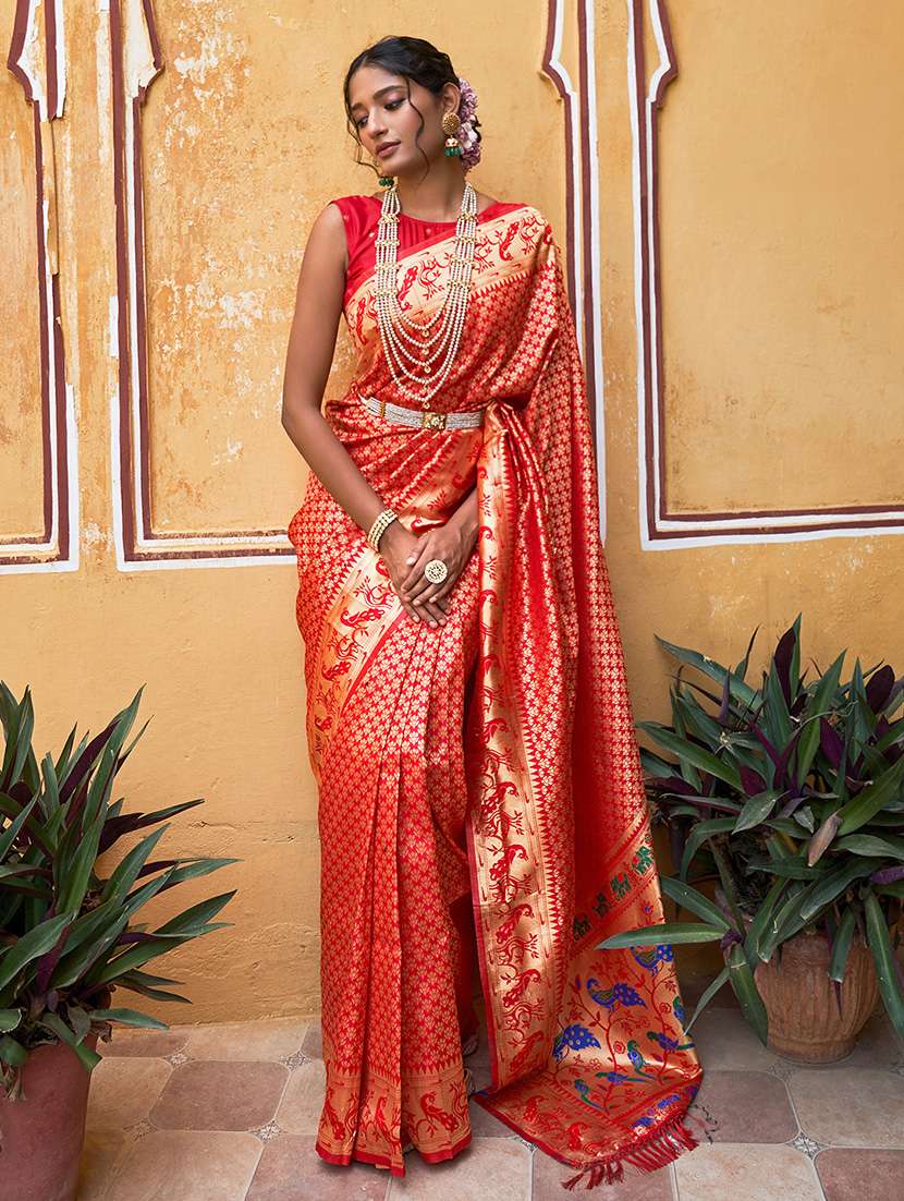 women self design paithani saree with blouse