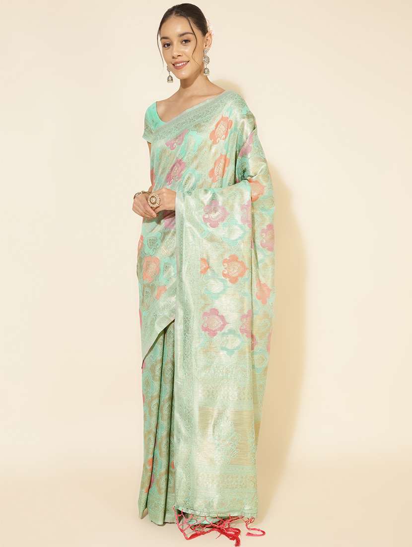 women self design chanderi saree with blouse - 21678670 -  Standard Image - 1