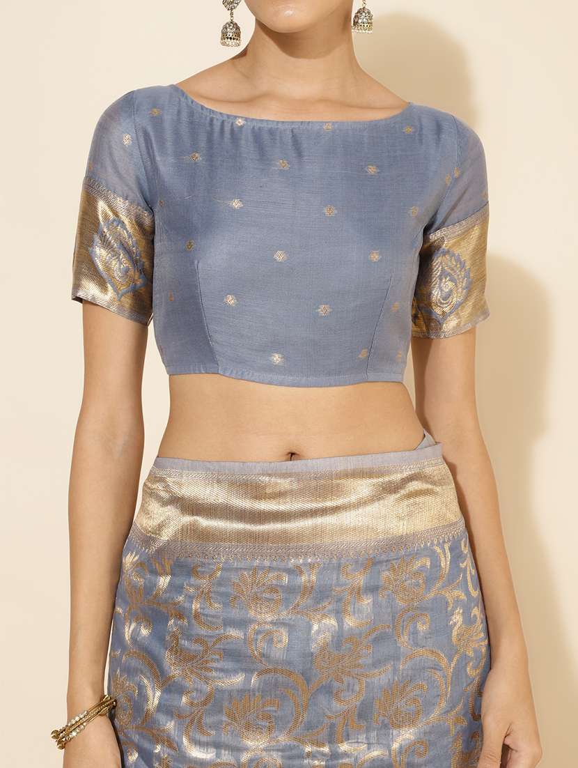 women self design chanderi saree with blouse - 21678677 -  Standard Image - 4