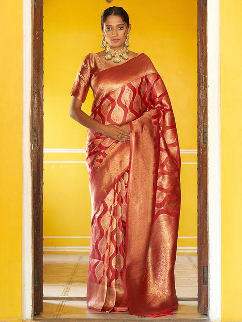 women self design kanjivaram saree with blouse - 21678680 -  Standard Image - 0