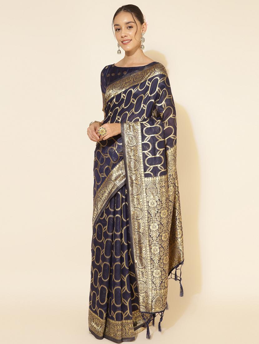 women self design chanderi saree with blouse - 21678683 - Standard Image - 1