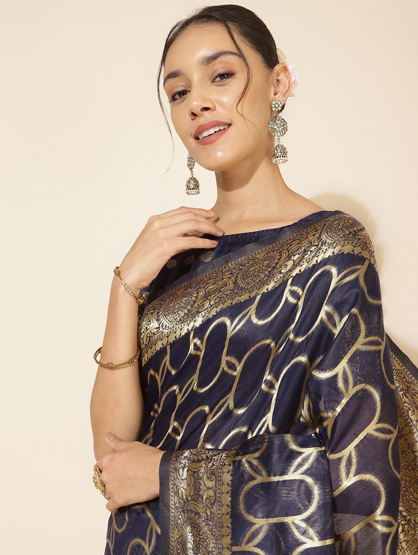 women self design chanderi saree with blouse - 21678683 - Standard Image - 4
