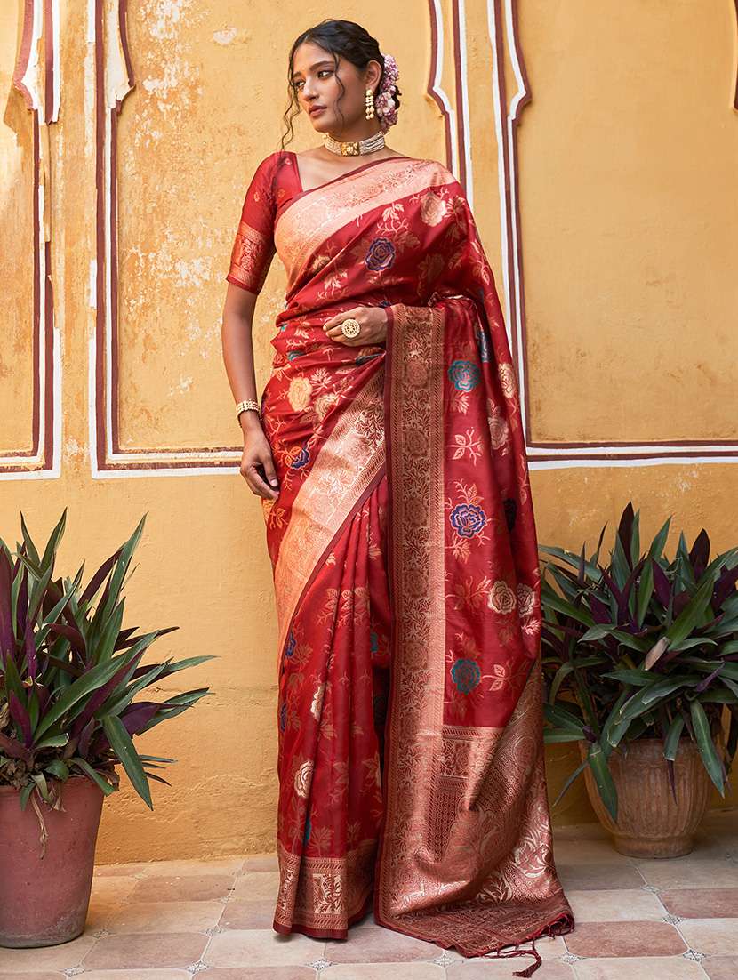 women self design banarasi saree with blouse - 21678700 - Zoom Image - 0