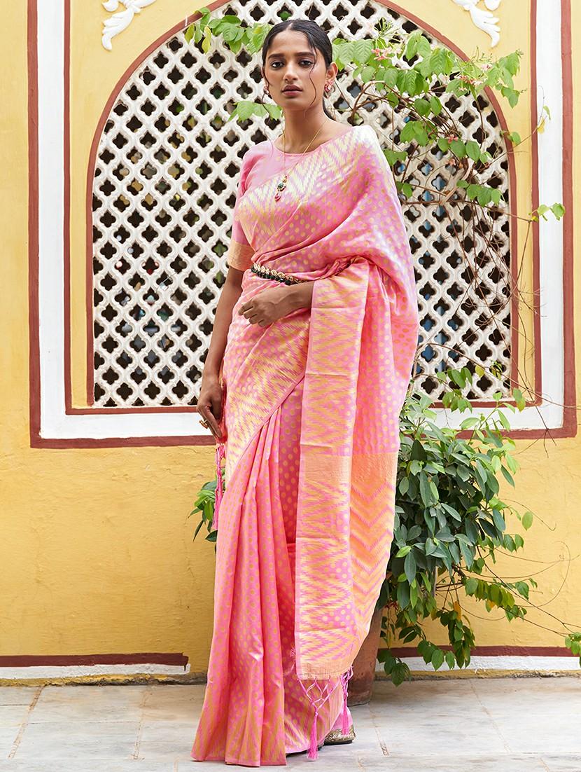 women self design banarasi saree with blouse