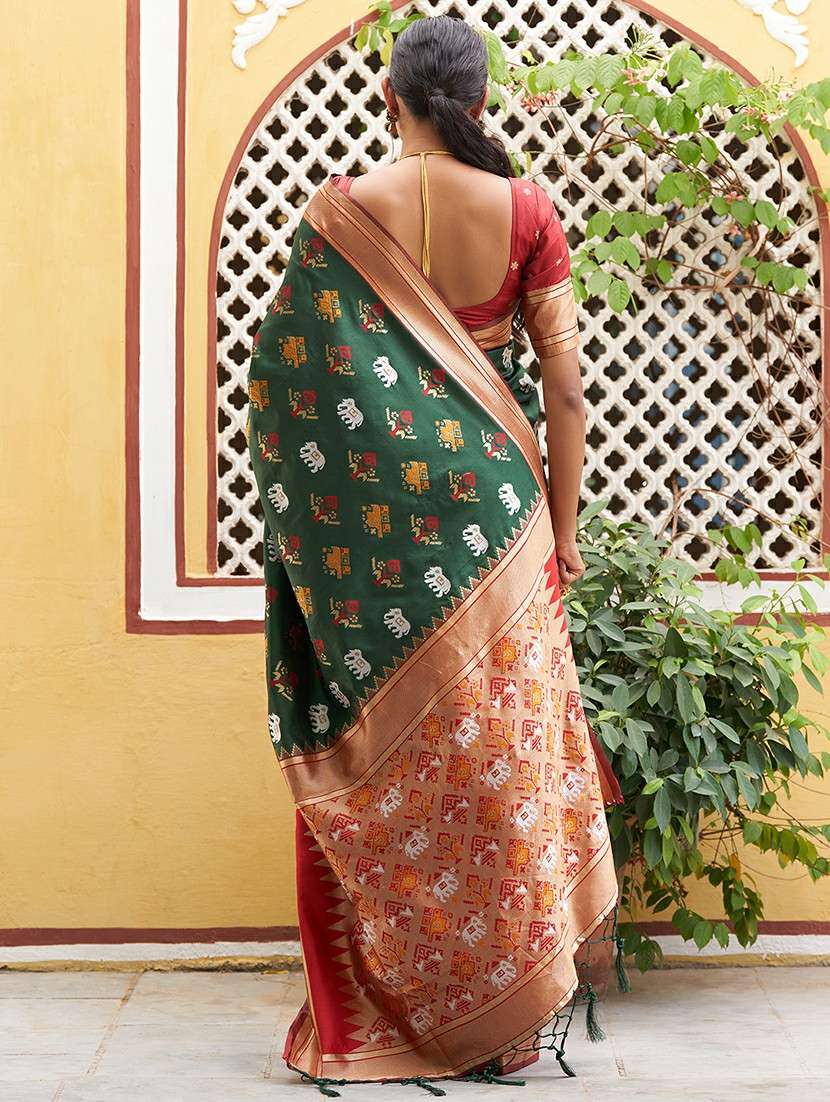 women self design patola saree with blouse - 21678717 -  Standard Image - 1