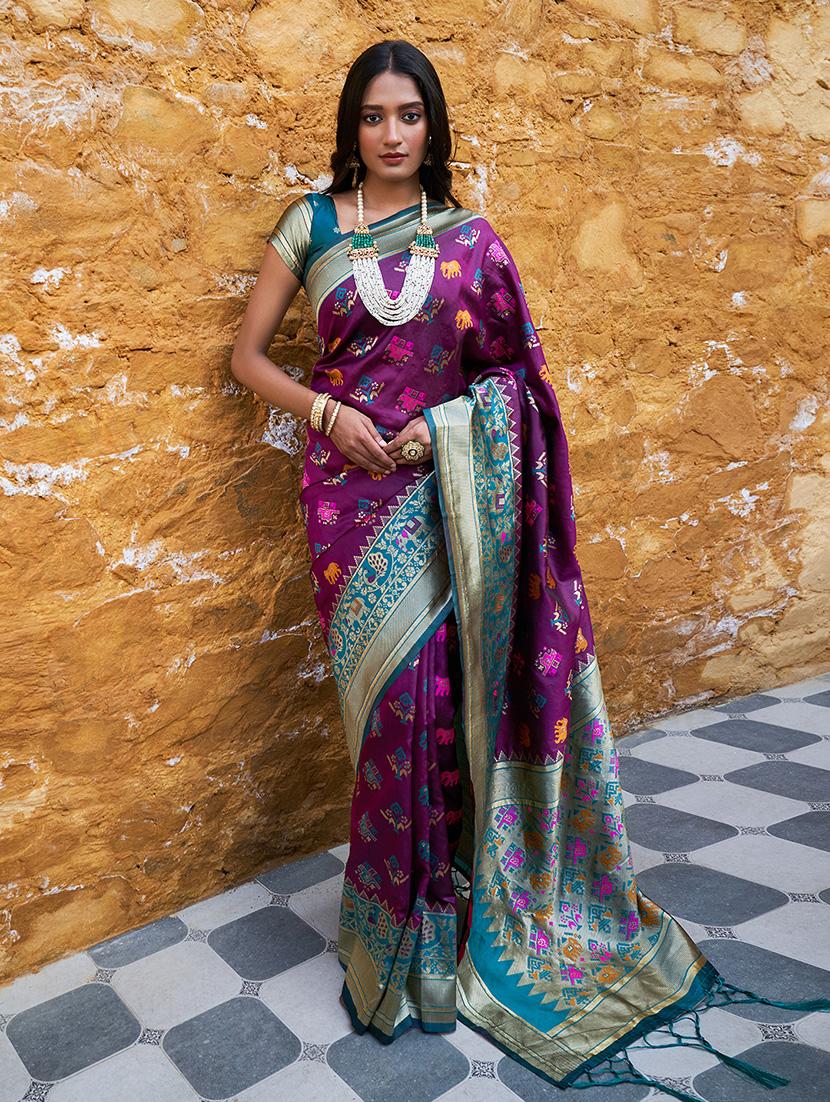 women self design patola saree with blouse - 21678718 - Standard Image - 1