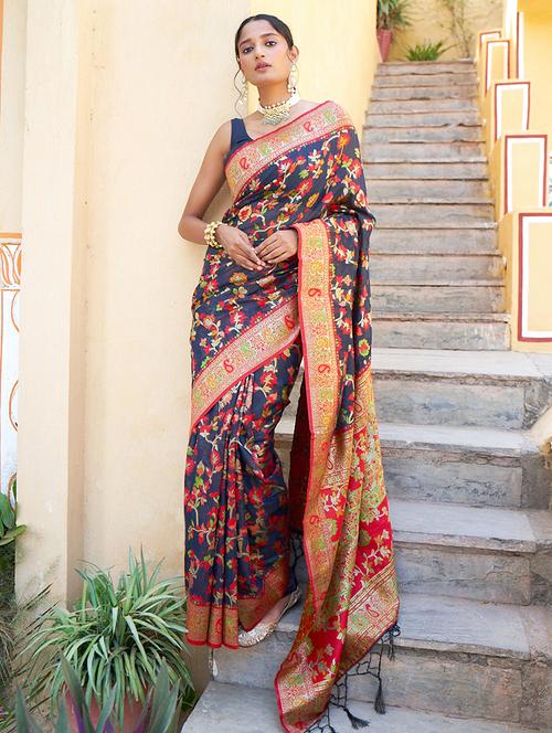 women self design chanderi saree with blouse - 21678725 -  Standard Image - 0