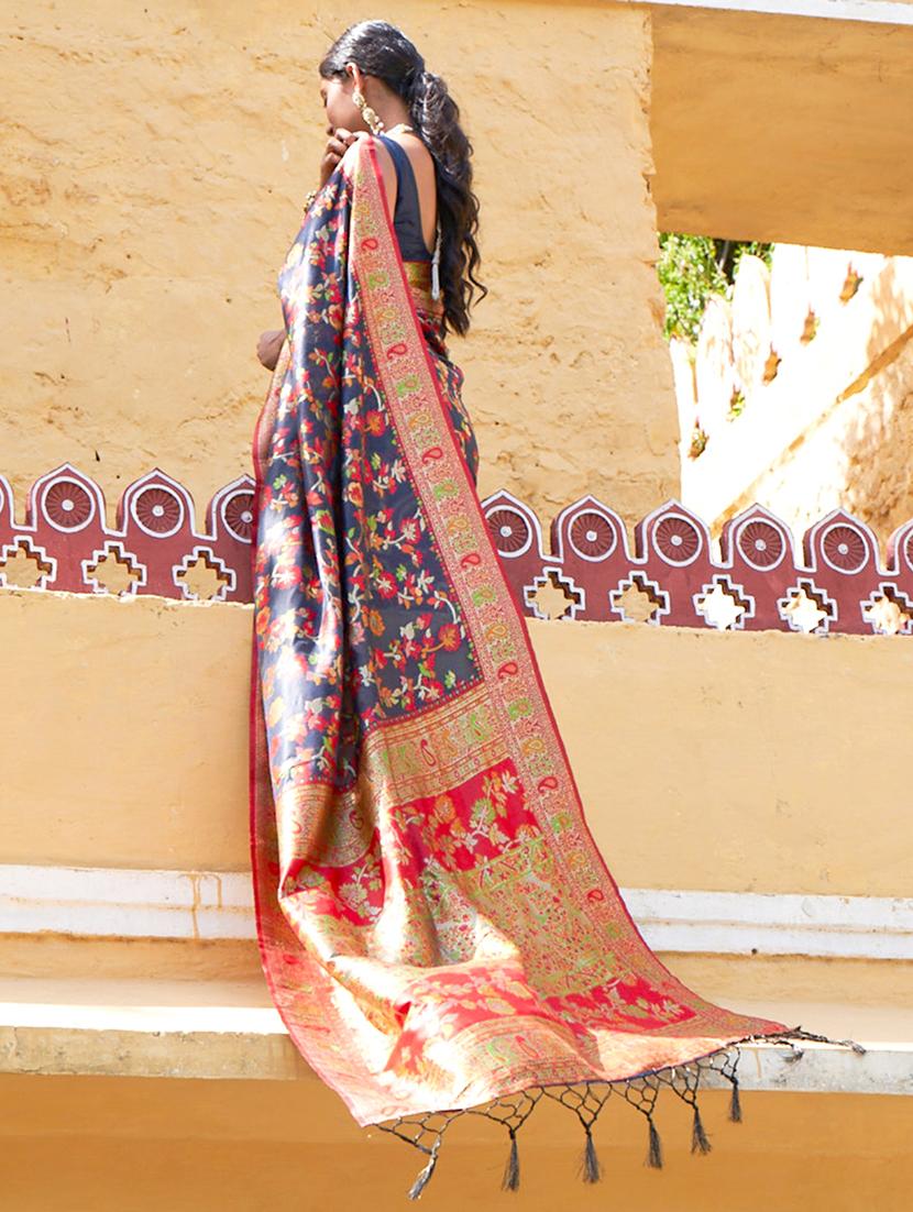 women self design chanderi saree with blouse - 21678725 - Standard Image - 4