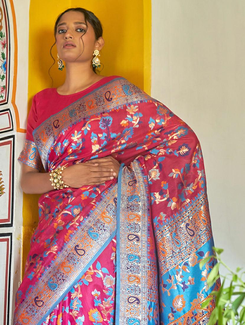 women self design chanderi saree with blouse - 21678726 - Standard Image - 4