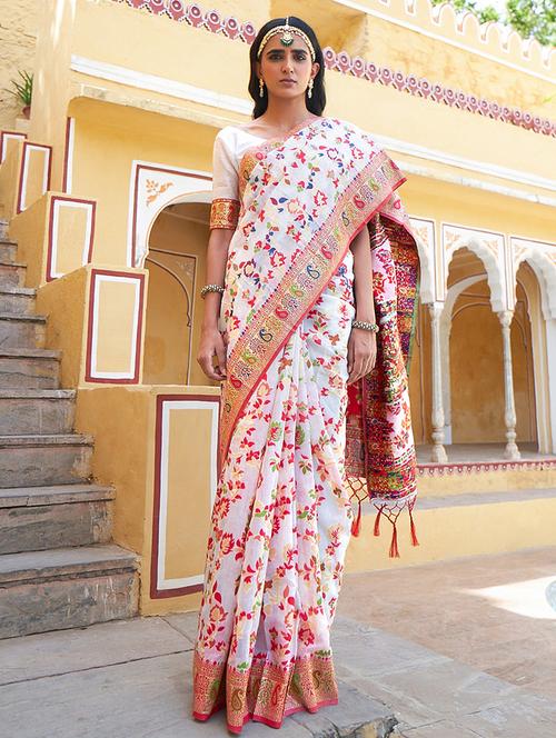women self design chanderi saree with blouse - 21678728 - Standard Image - 0