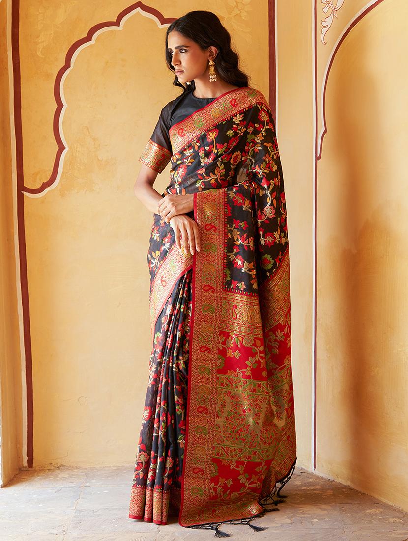 women self design chanderi saree with blouse - 21678729 - Standard Image - 1