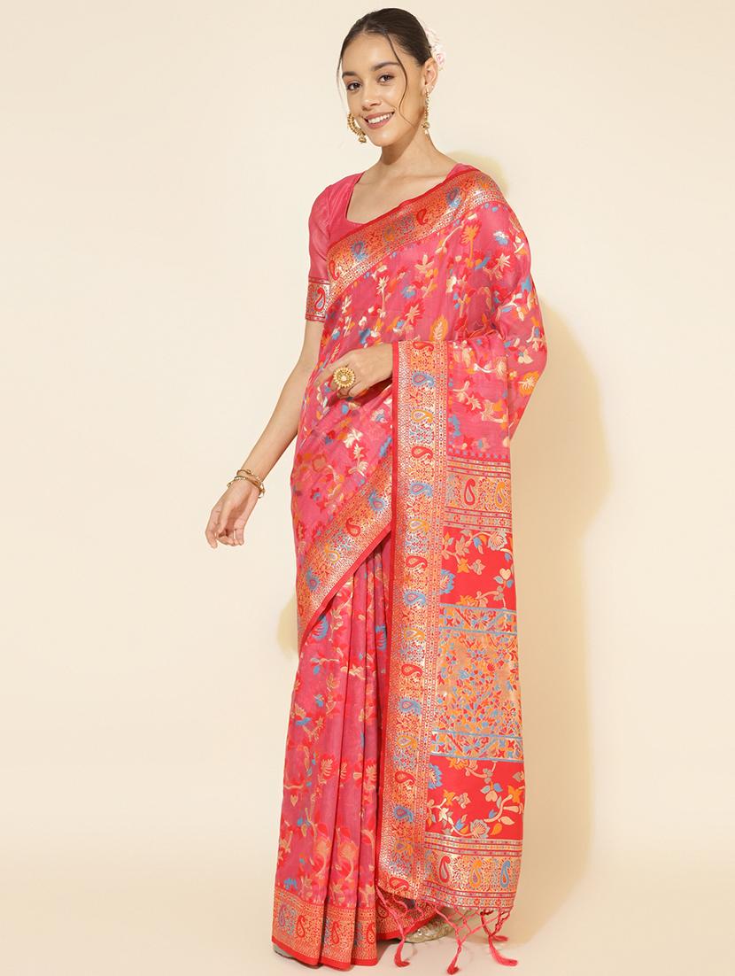 women self design chanderi saree with blouse - 21678730 - Standard Image - 1