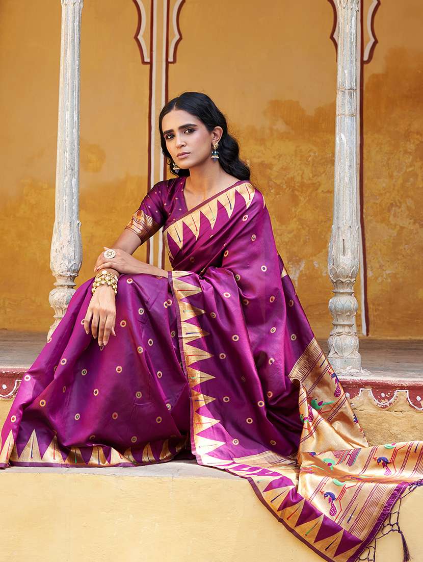 women self design paithani saree with blouse - 21678738 -  Standard Image - 1