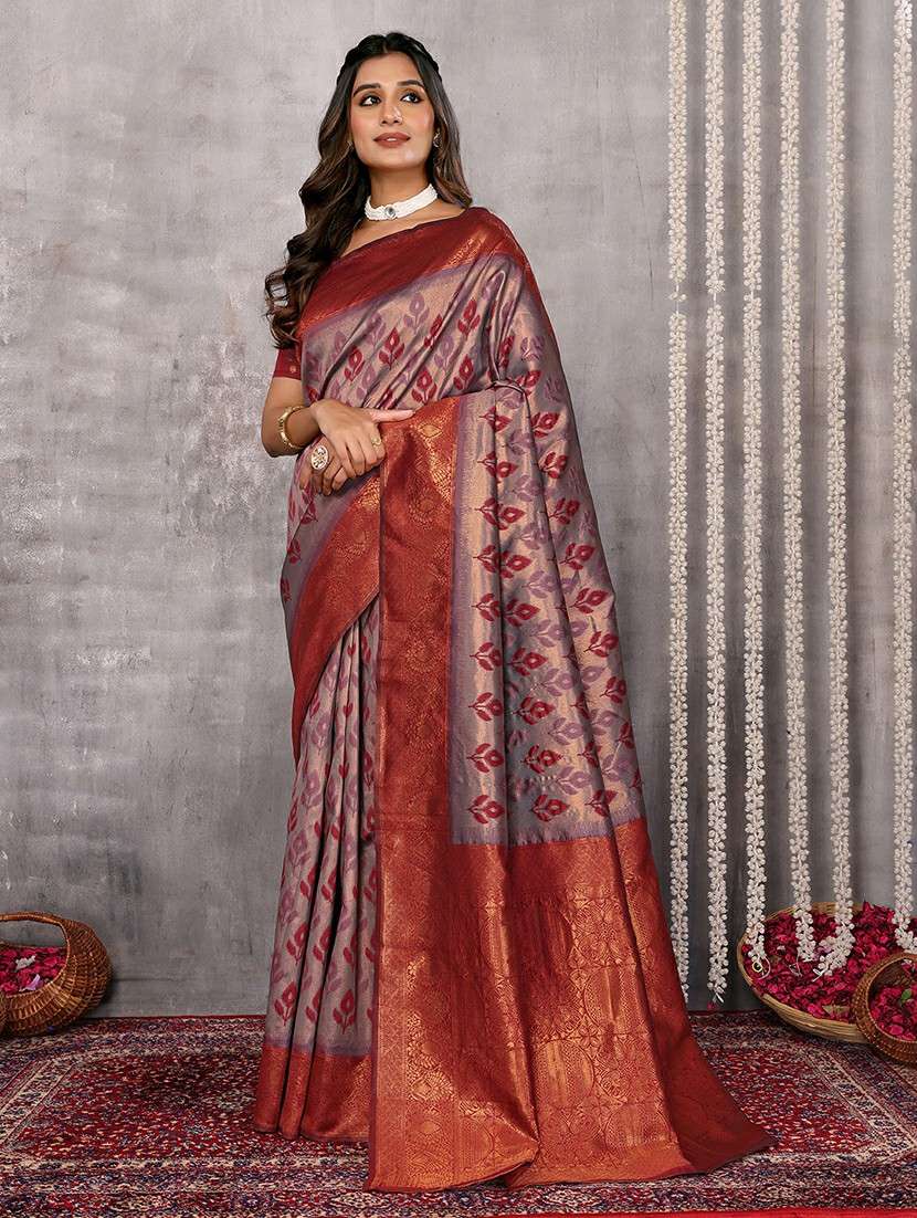women self design kanjivaram saree with blouse - 21678766 -  Standard Image - 1