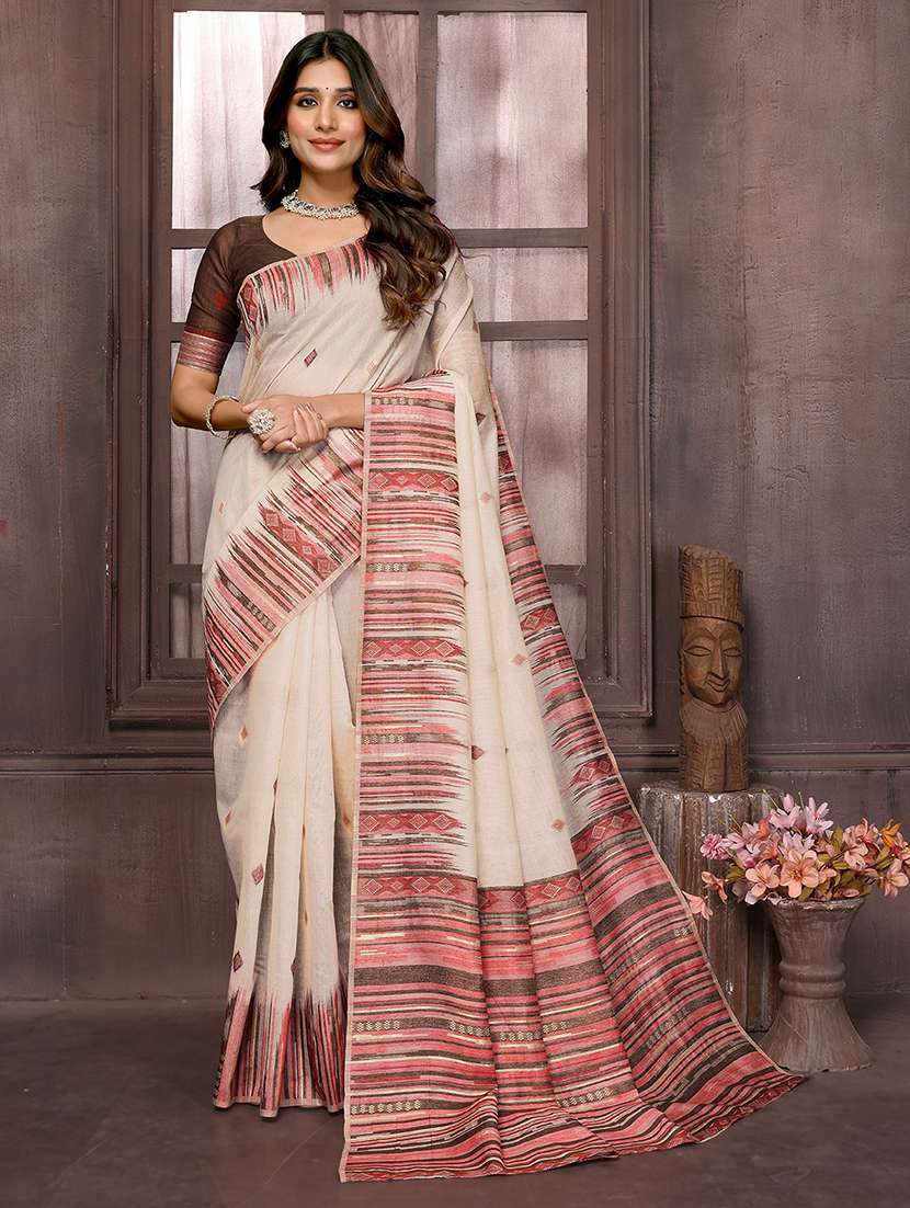 women self design handloom saree with blouse - 21678768 - Standard Image - 1