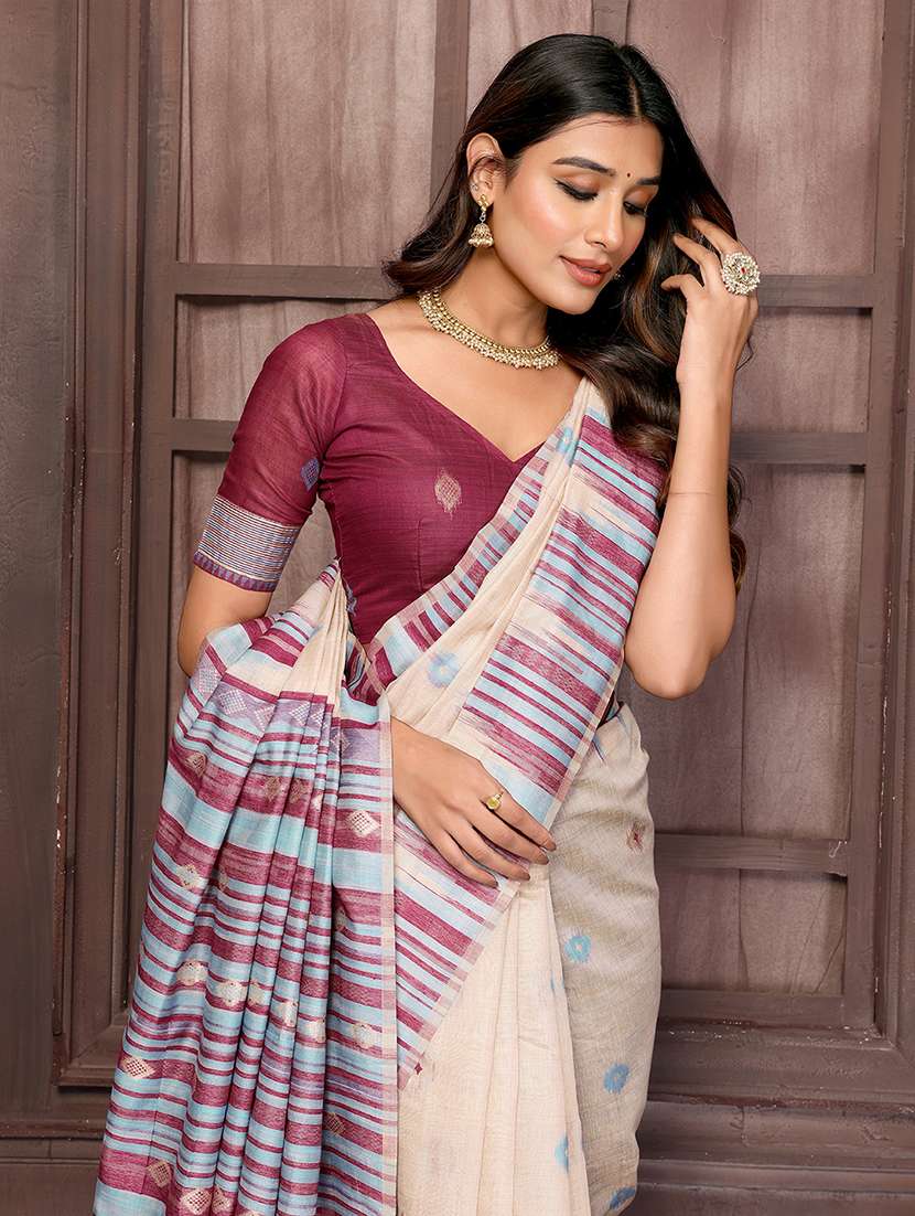 women self design handloom saree with blouse - 21678771 -  Standard Image - 4