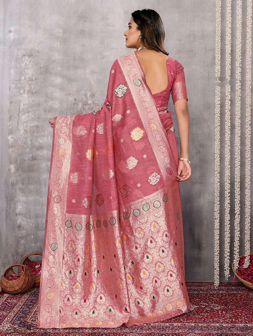 women self design banarasi saree with blouse - 21678774 -  Standard Image - 4