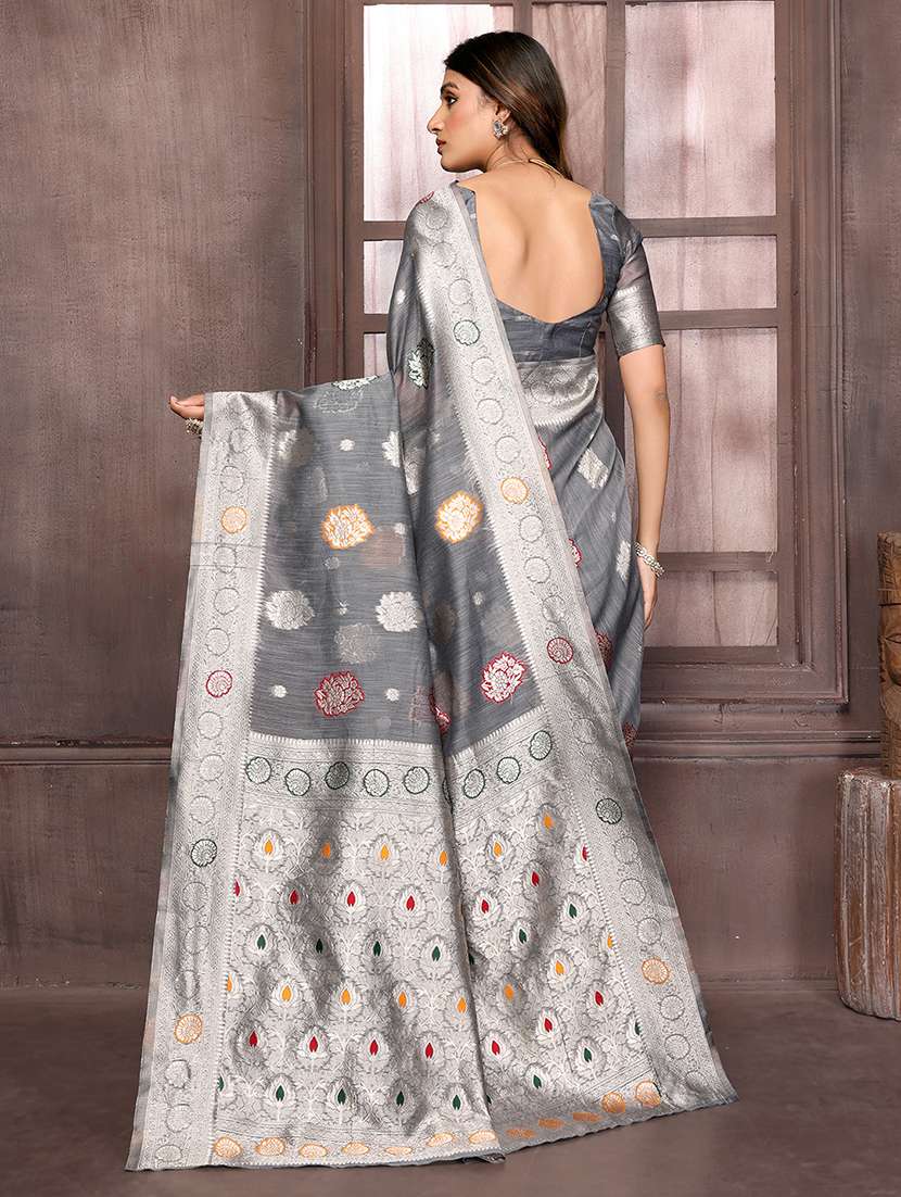 women self design banarasi saree with blouse - 21678775 -  Standard Image - 4
