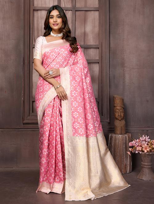 women self design banarasi saree with blouse - 21678801 -  Standard Image - 0