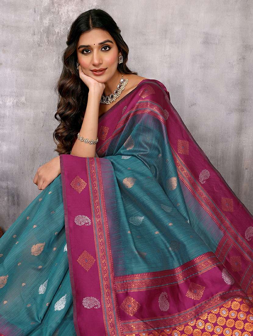women self design bordered saree with blouse - 21678809 -  Standard Image - 4