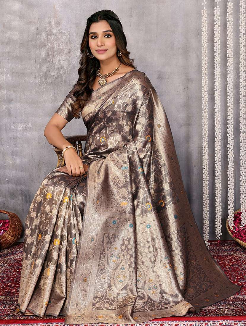 women self design banarasi saree with blouse - 21678816 -  Standard Image - 1