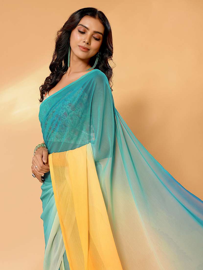 women tie & dye printed saree with blouse - 21678835 -  Standard Image - 4