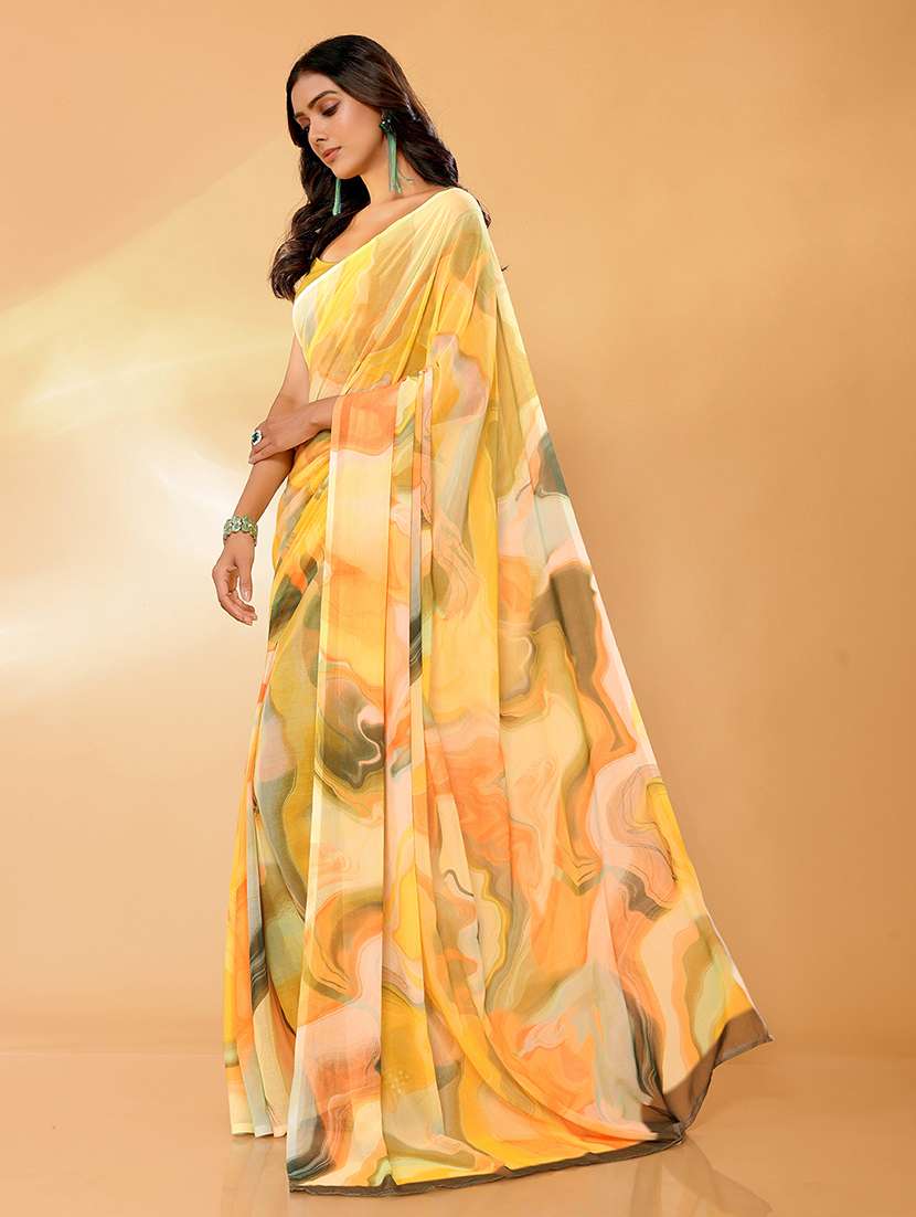 women tie & dye printed saree with blouse - 21678840 -  Standard Image - 1