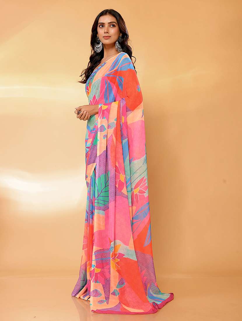 women printed saree with blouse - 21678841 -  Standard Image - 1
