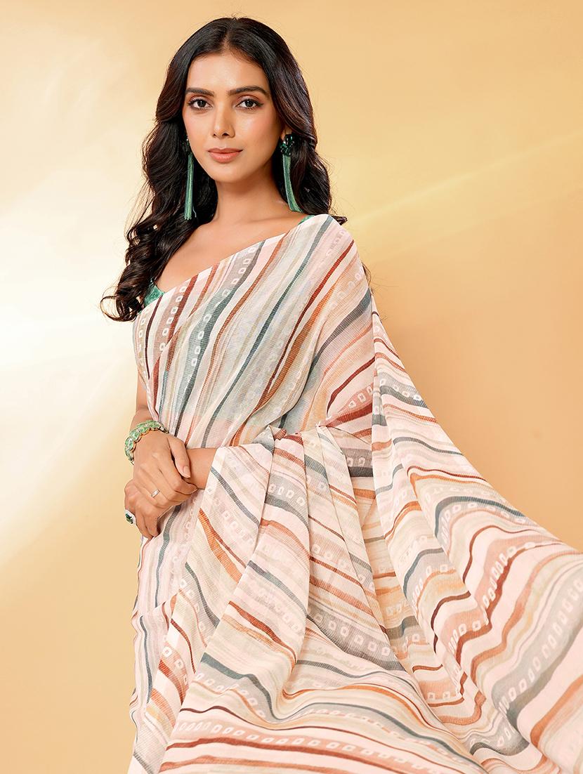 women printed saree with blouse - 21678842 - Standard Image - 4