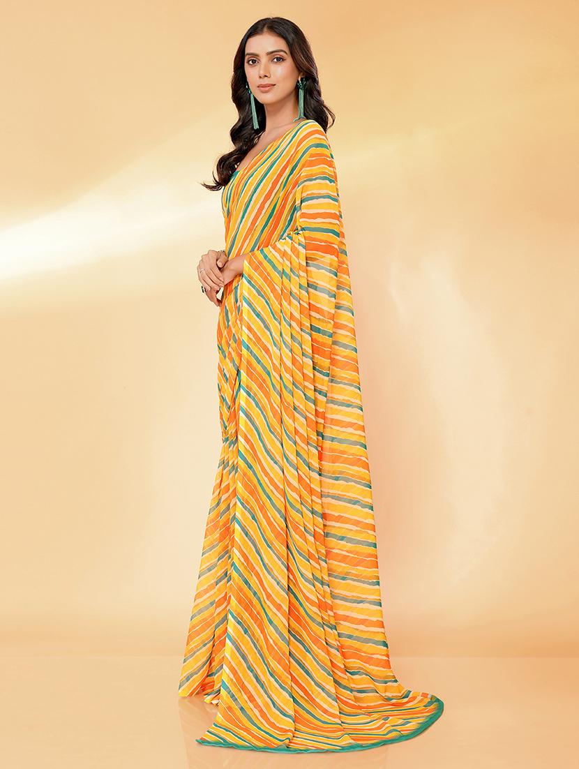 women orange leheriya saree with blouse - 21678844 - Standard Image - 1