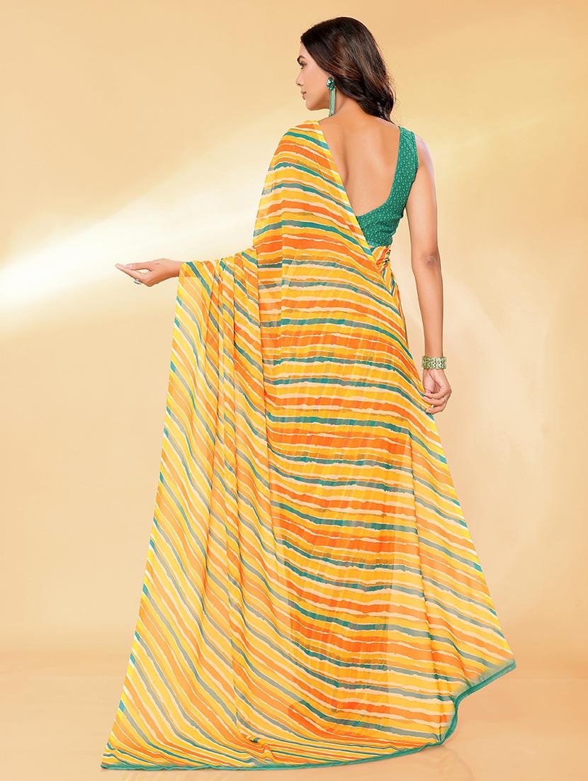 women orange leheriya saree with blouse - 21678844 - Standard Image - 4