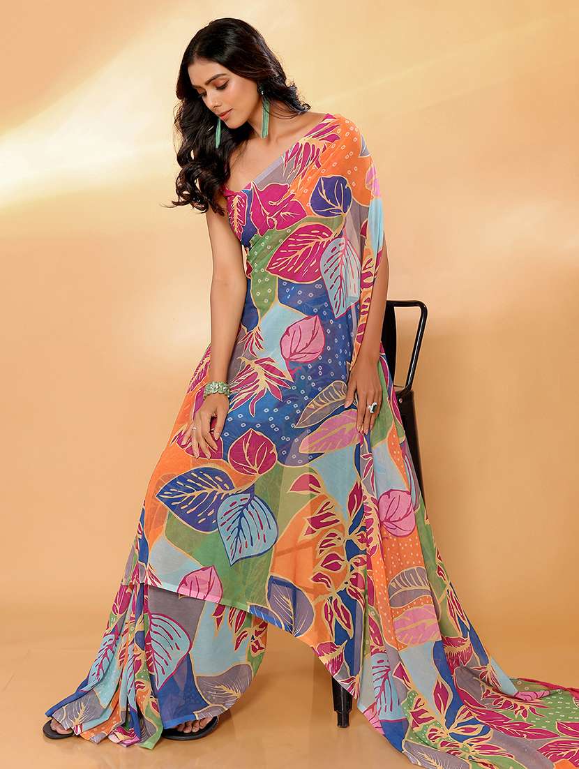 women printed saree with blouse - 21678846 -  Standard Image - 1