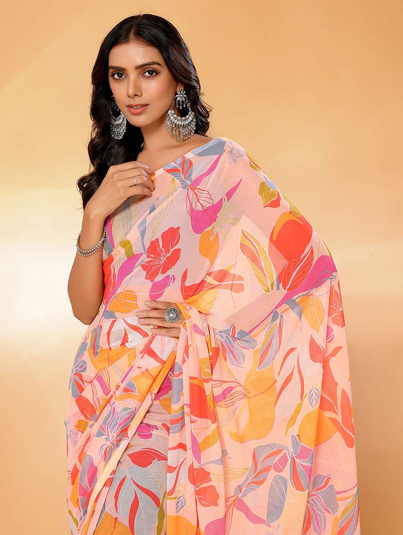 women printed saree with blouse - 21678847 - Standard Image - 4
